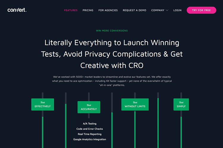 a/b testing tool: convert