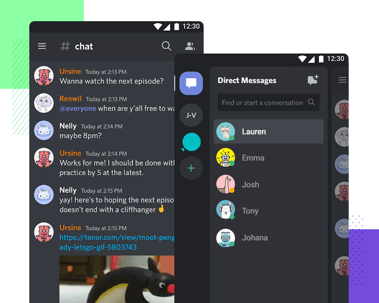 Hamburger menu design on mobile apps - Discord