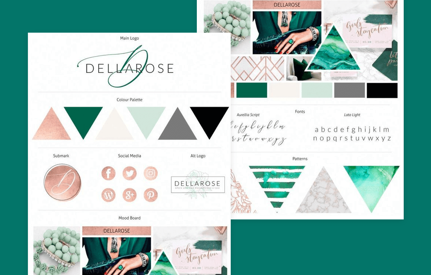 Website mood board examples - Rose gold sophistication