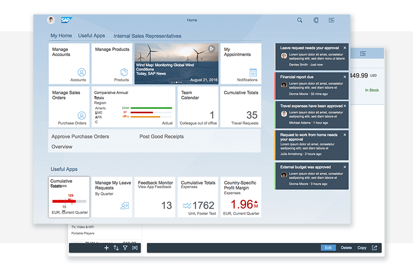 SAP Fiori UI kit - Dashboards - Justinmind