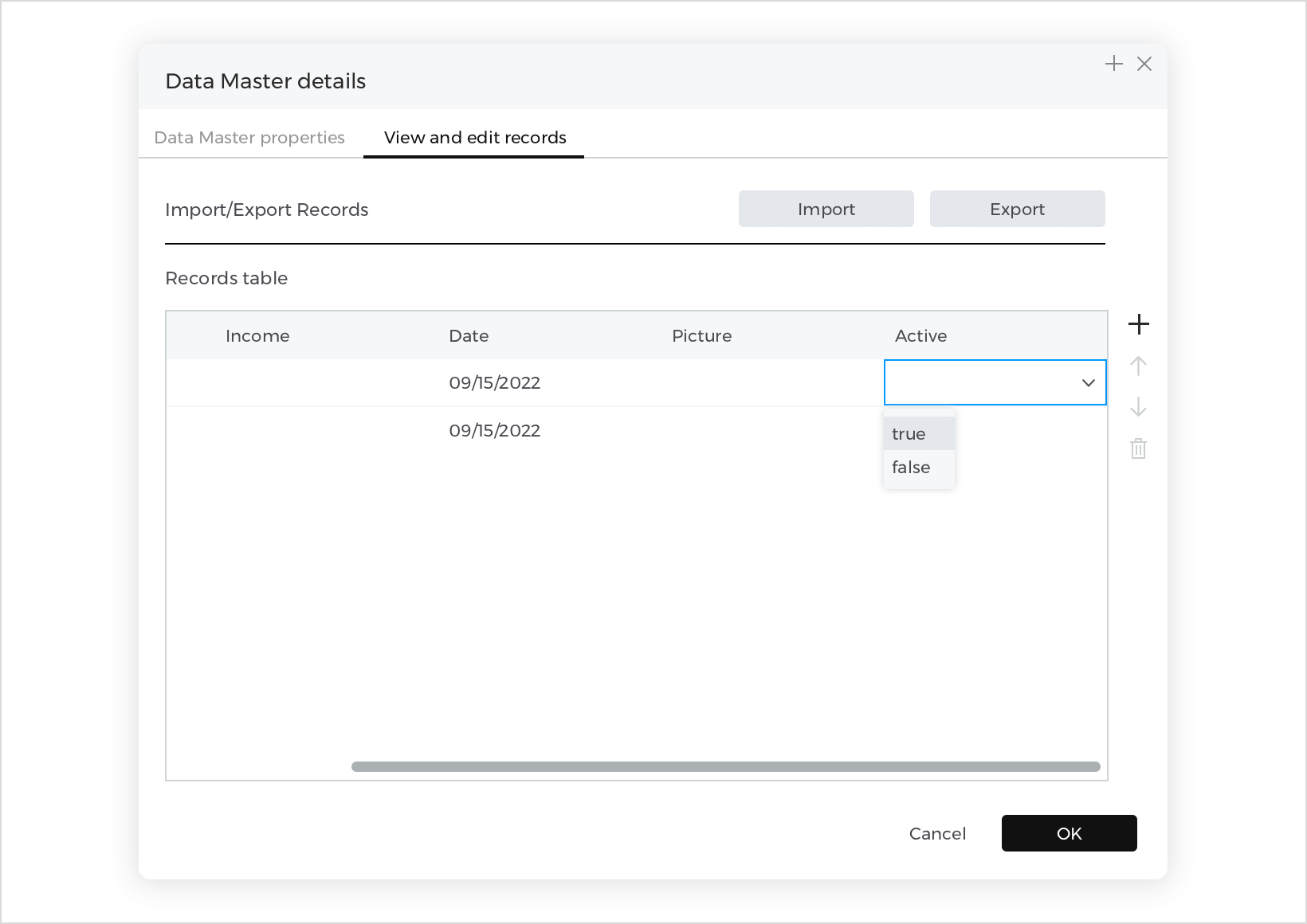 Selecting the true or false value