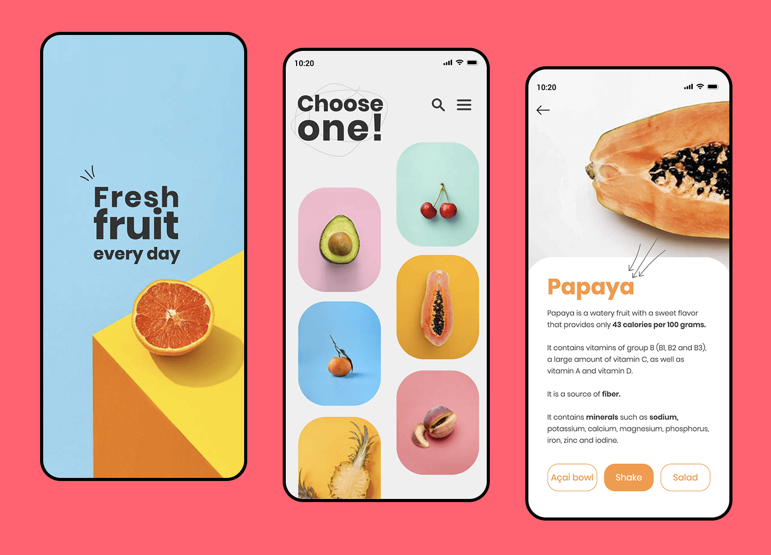 template for recipes mobile app