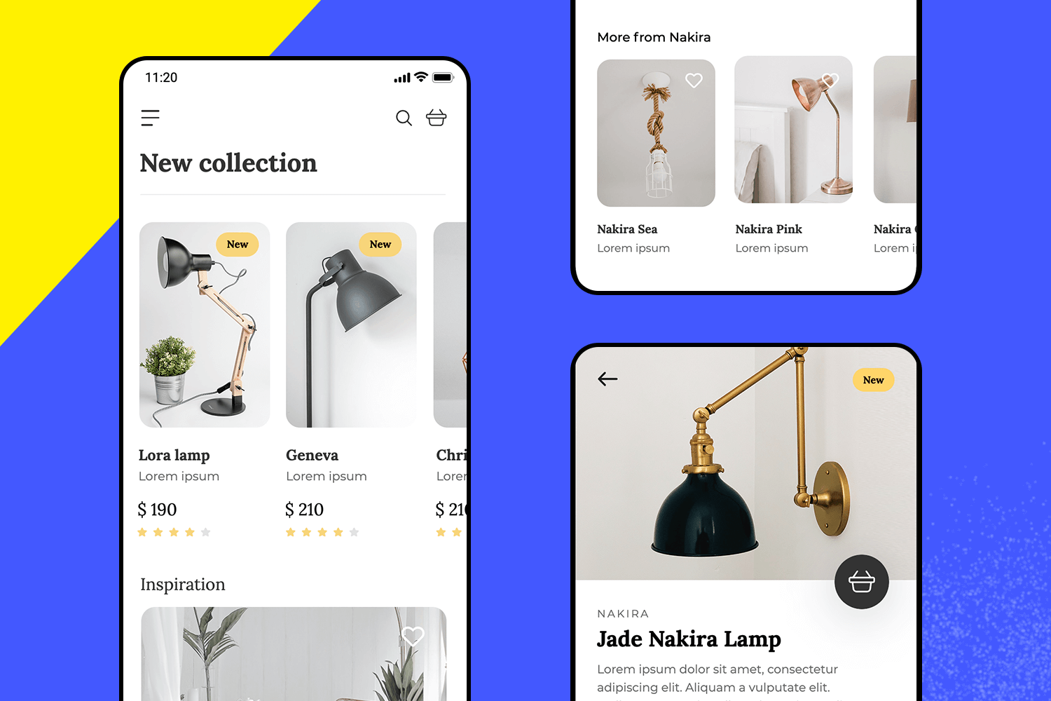 template lamp ecommerce mobile app